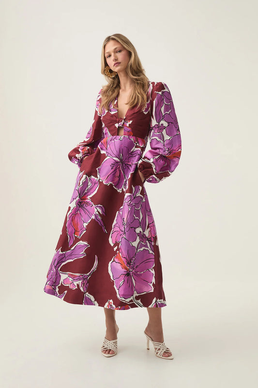 Aje Inflorescence Midi Dress